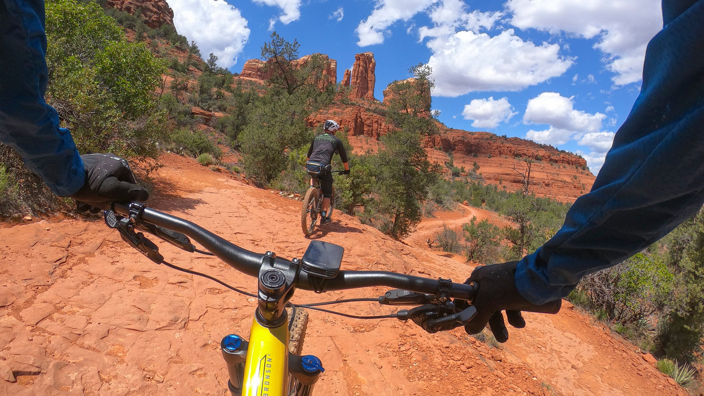 POV riding Sedona Arizona on Thunder Mountain Bikes rental bike