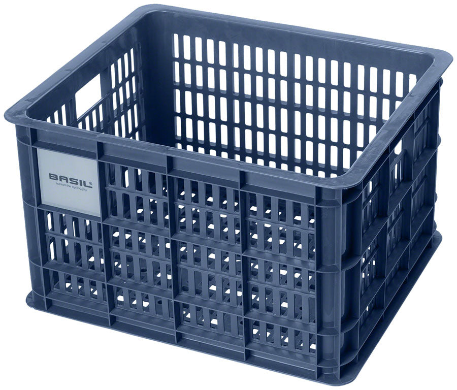 Basil Bicycle Crate Baskets - 29.5L Bluestone