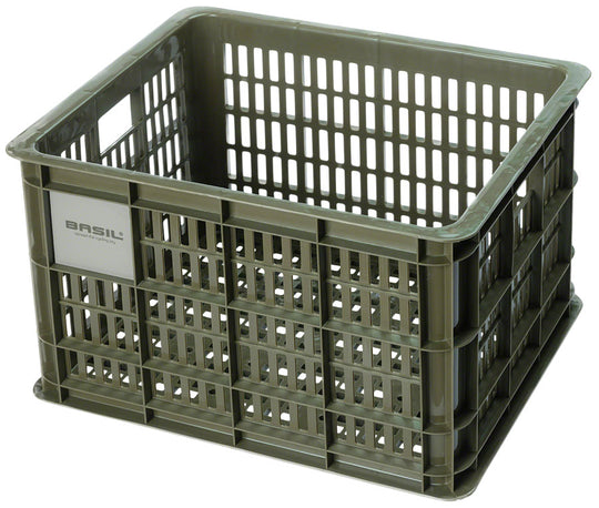 Basil Bicycle Crate Baskets - 29.5L Moss Green
