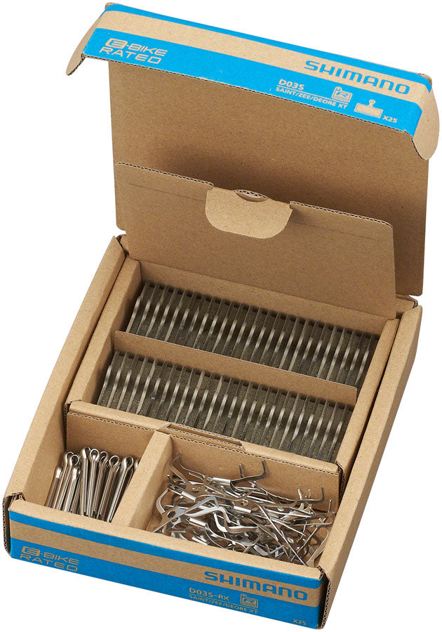 Shimano D03S-RX Disc Brake Pads Springs - Resin Compound, Stainless Steel Backplate - Box/25 Pair