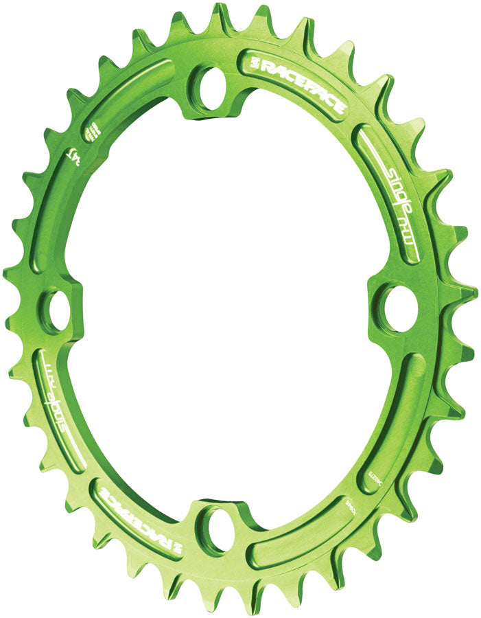 RaceFace 1x Narrow Wide Chainring - 30t 104 BCD 10-12-Speed 7075 Aluminum Orange - 36T Green