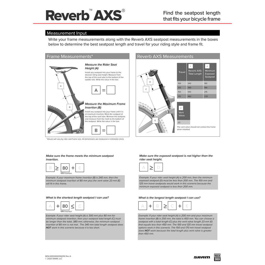 Reverb AXS A2 Dropper Seatpost