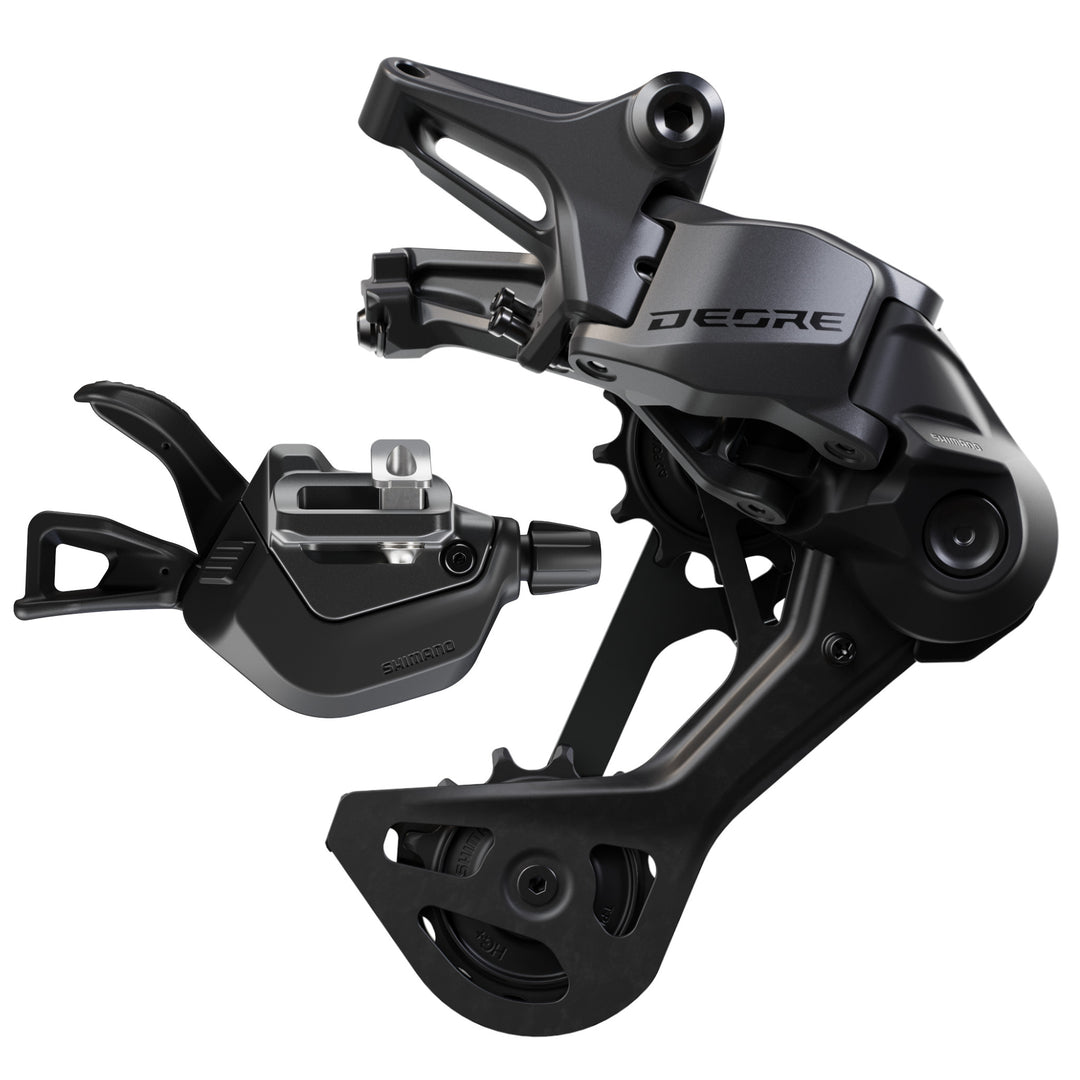 Shimano Deore rear derailleur and shifter for mountain bikes, black performance components