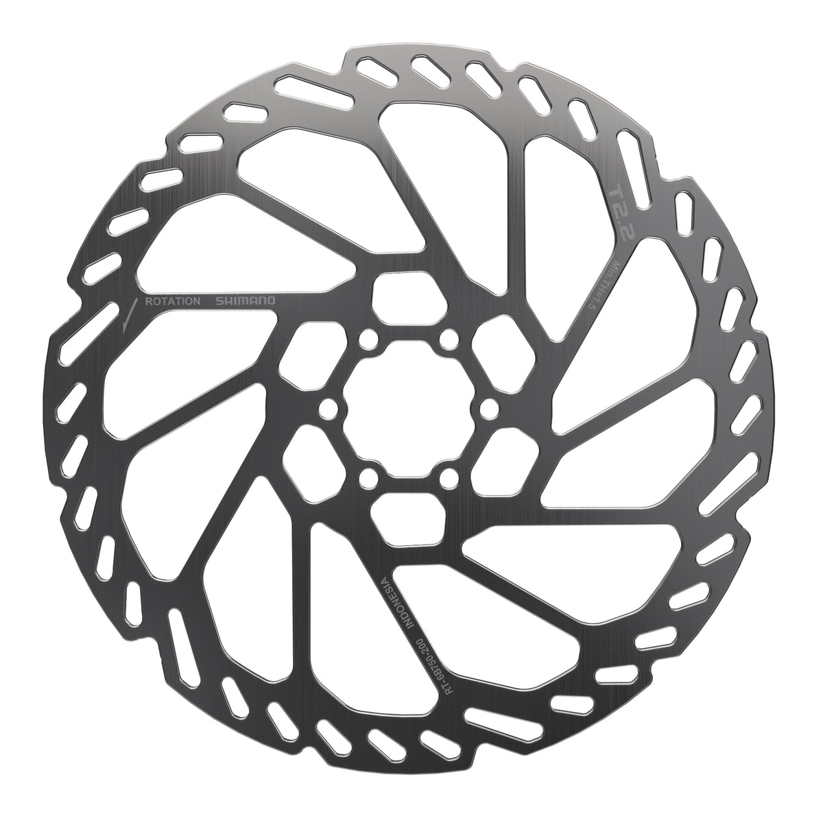 Shimano RT-687 200mm mountain bike disc brake rotor with T2.2 design for trail riding
