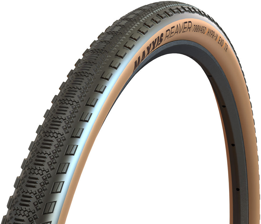 Maxxis Reaver 700c Tubeless Tire - 700 X 45 Black/Tan HYPR-X/EXO/TR