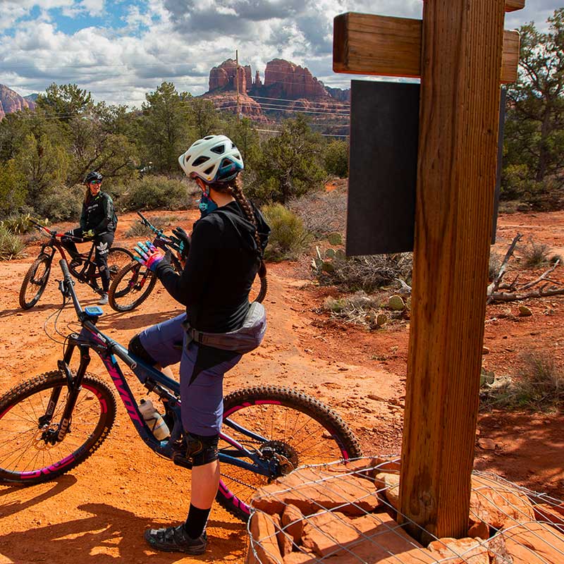 group ride planning beginner mountain bike trail ride in sedona