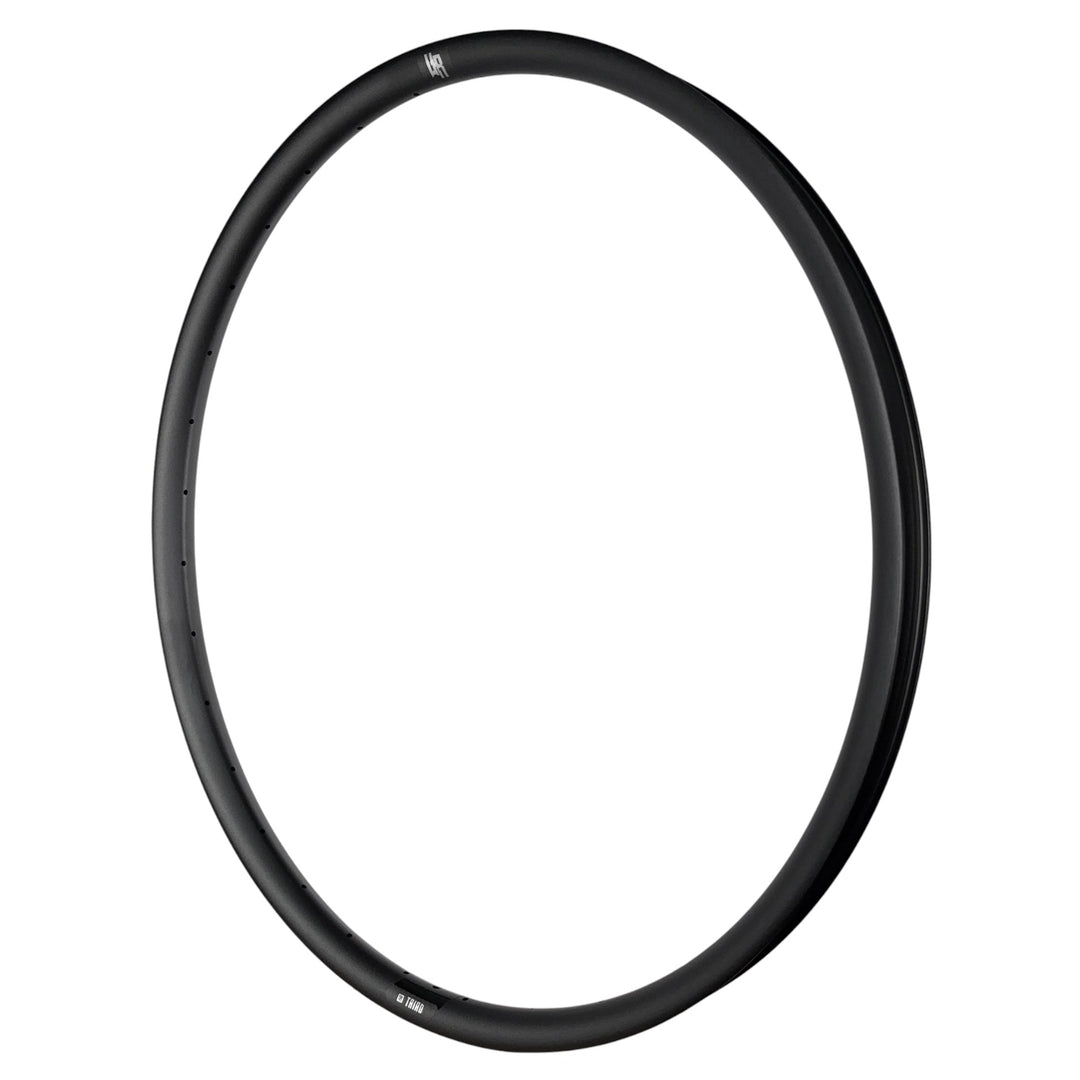 Black bicycle rim on a white background