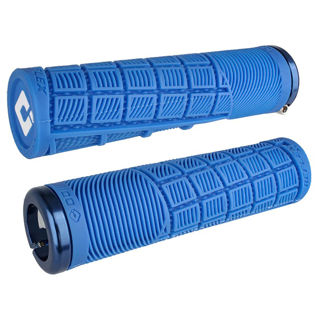 ODI Reflex v2.1 XL Lock-On Grips - White/Black - Blue/Blue