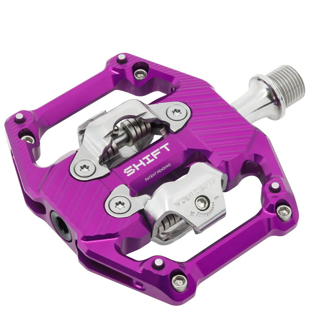 Wolf Tooth Shift Gravity Clipless Pedal, Ultraviolet Purple