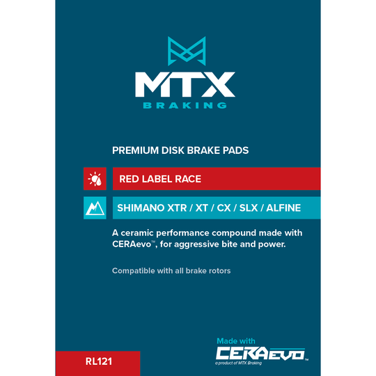 MTX Braking Red Label Race Brake Pads - Shimano XT/XTR/SLX 2-Piston - Thunder Mountain Bikes